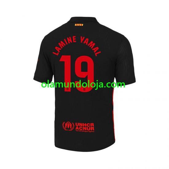 Camisola FC Barcelona LAMINE YAMAL 19 Homem Equipamento Segundo 2024-2025 Manga Curta